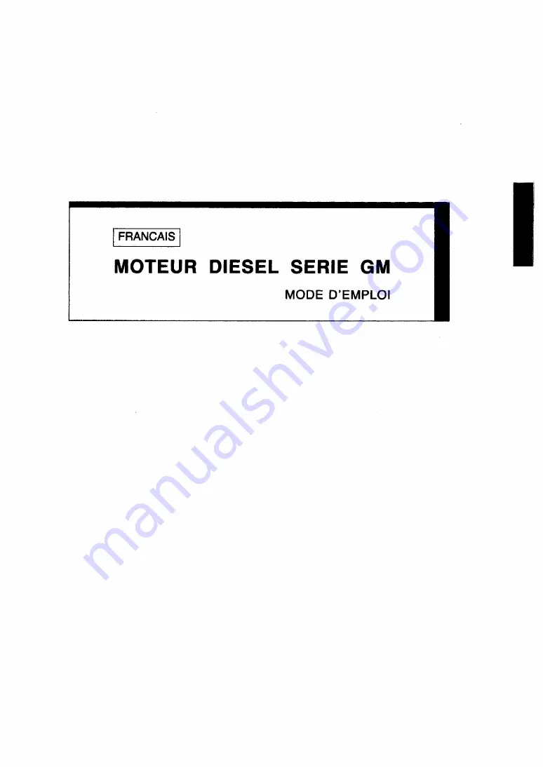 Yanmar GM series Operation Manual Download Page 43