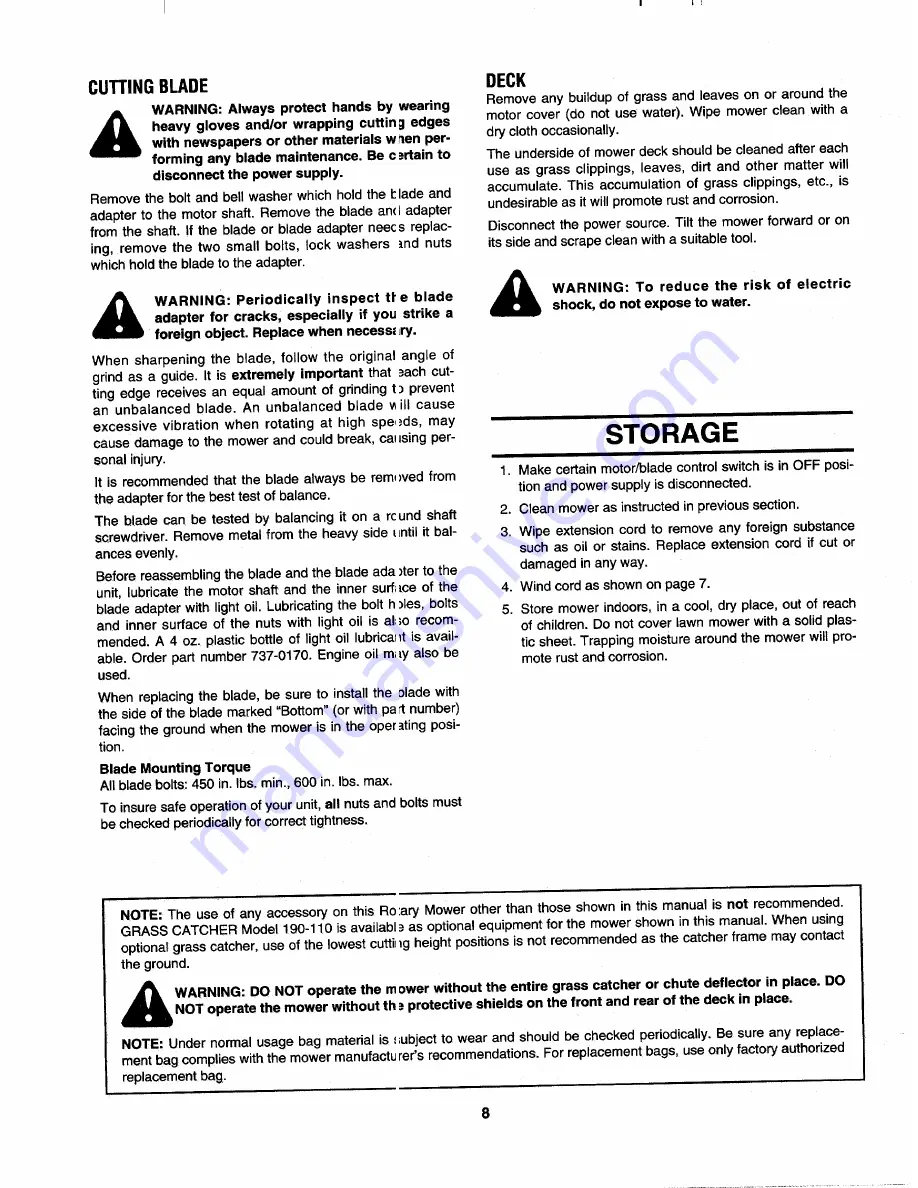 Yard Machines 427 Owner'S Manual Download Page 8