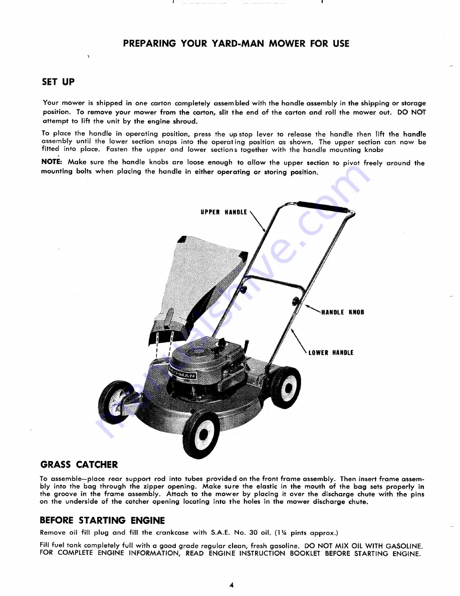 Yard-Man 2370-0 Скачать руководство пользователя страница 4