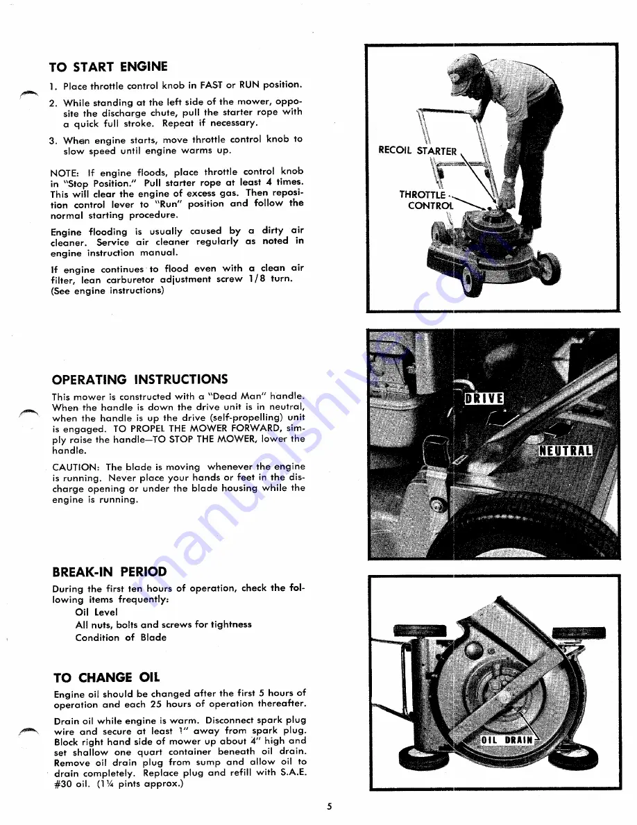 Yard-Man 2370-0 Operating Instructions And Parts List Manual Download Page 5