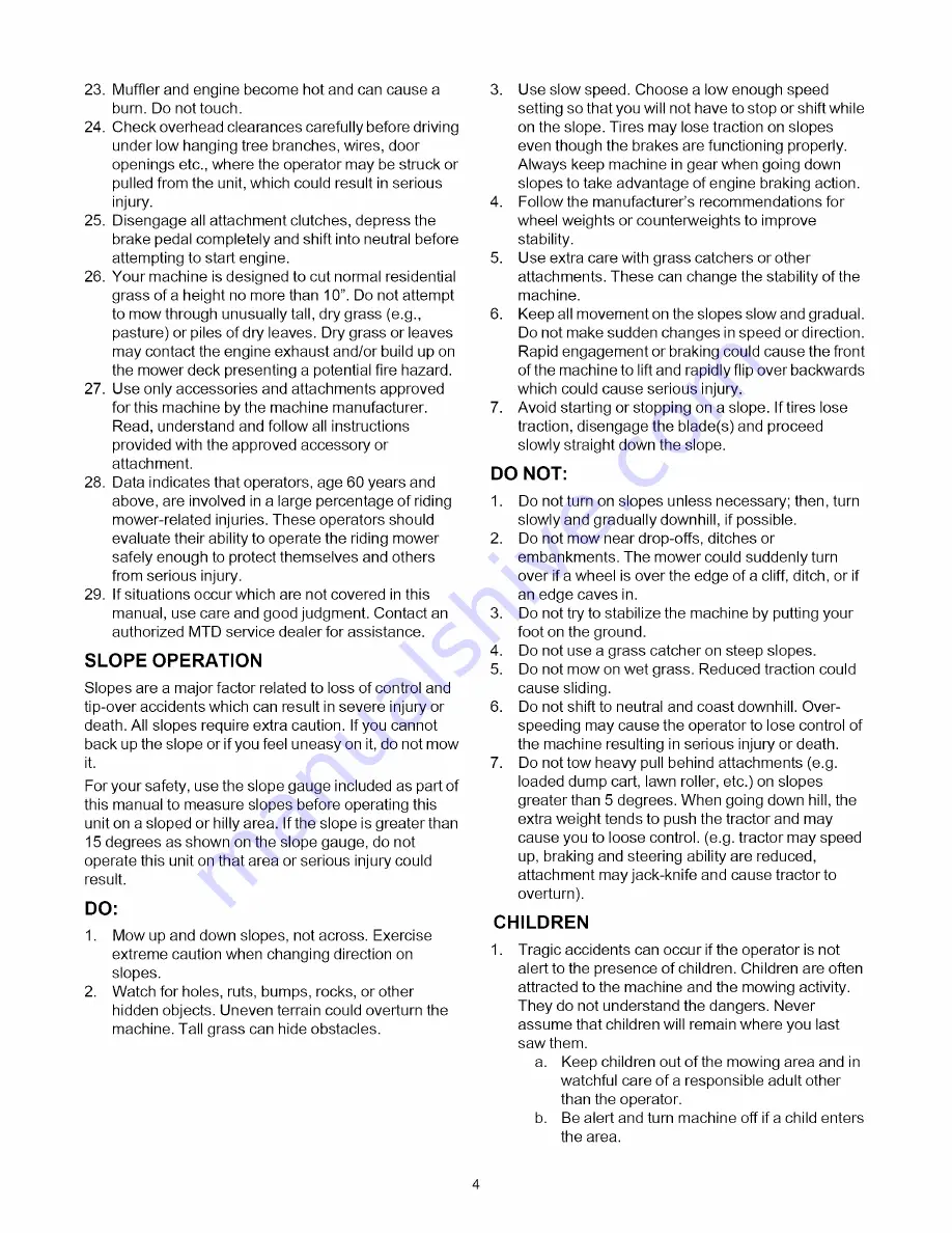 Yard-Man 614 Series Operator'S Manual Download Page 4