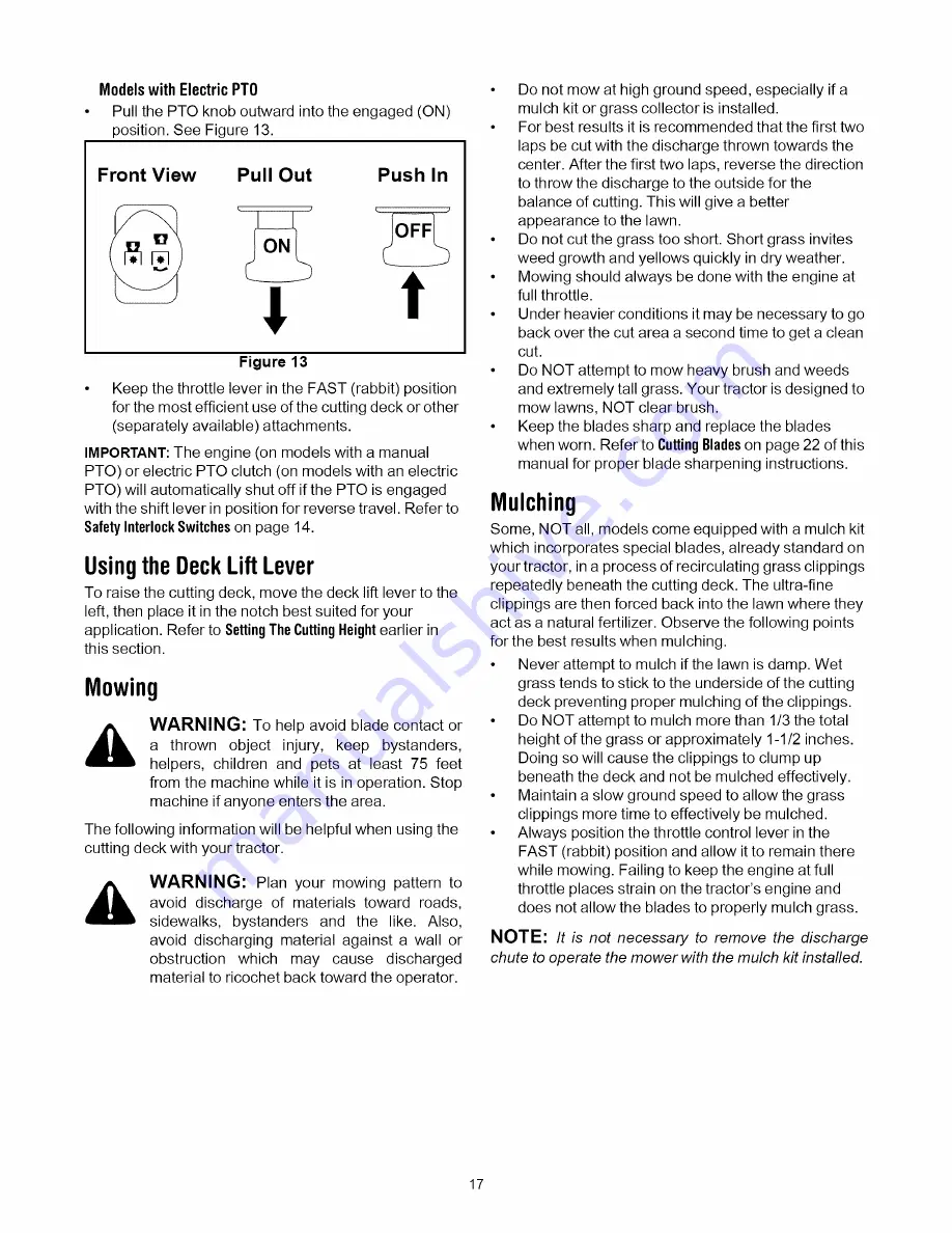 Yard-Man 614 Series Operator'S Manual Download Page 17