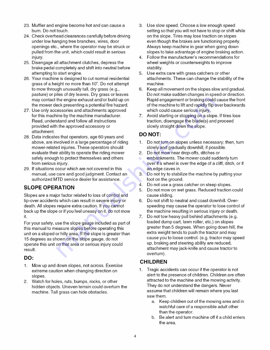 Yard-Man 615 Operator'S Manual Download Page 4