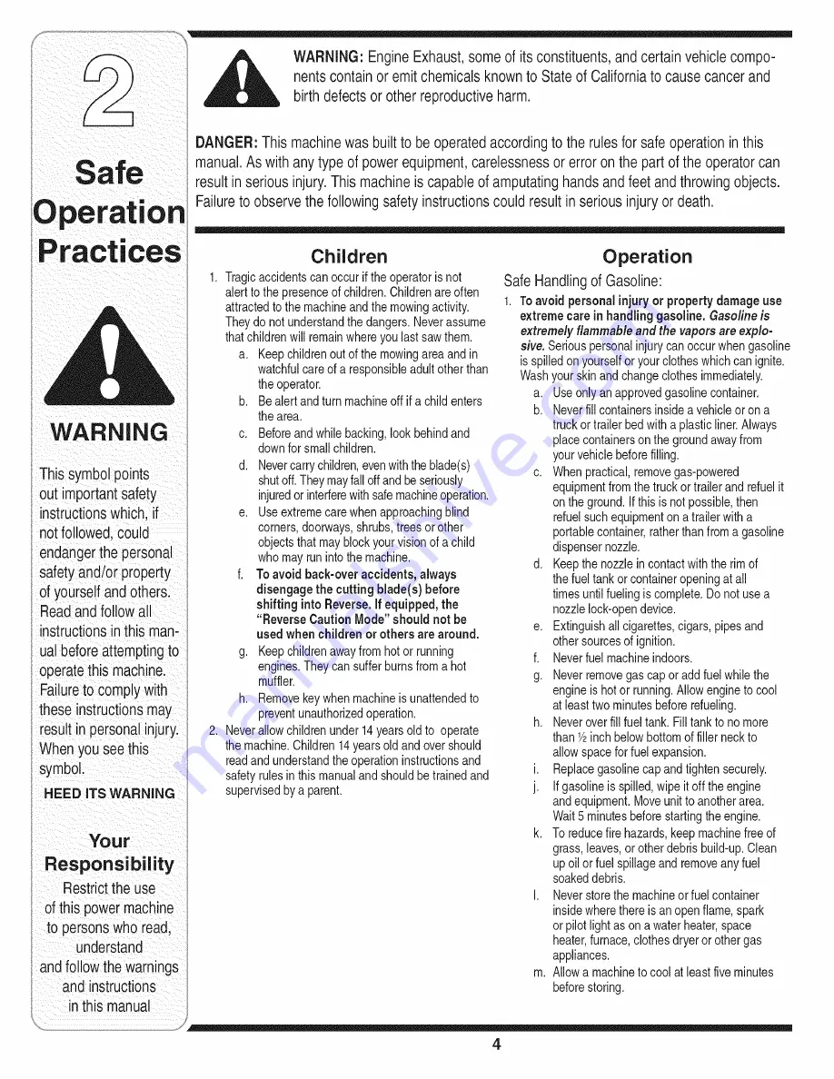 Yard-Man 771 Operator'S Manual Download Page 4