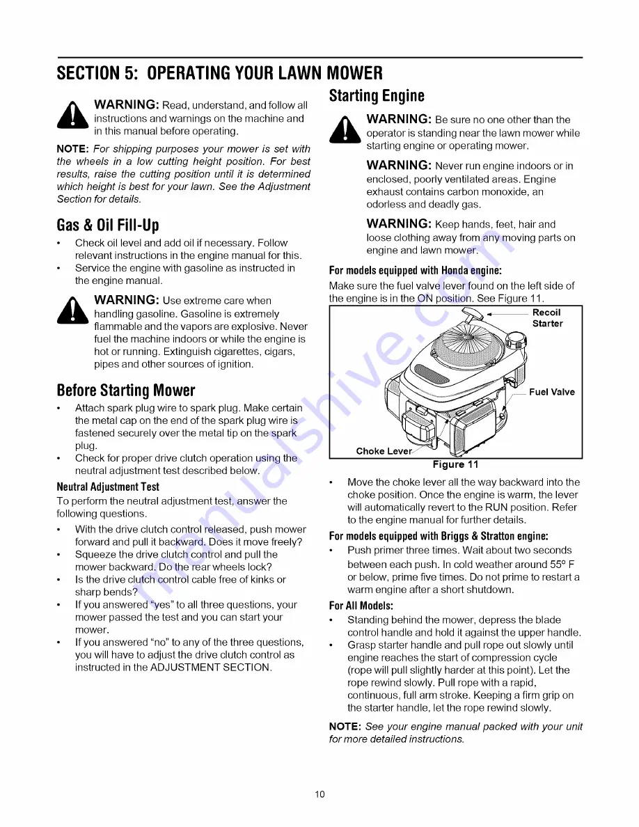 Yard-Man 978Q Operator'S Manual Download Page 10