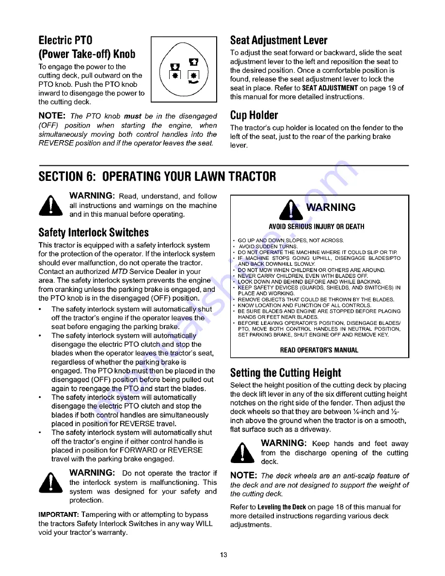 Yard-Man Revolution 624 Operator'S Manual Download Page 13