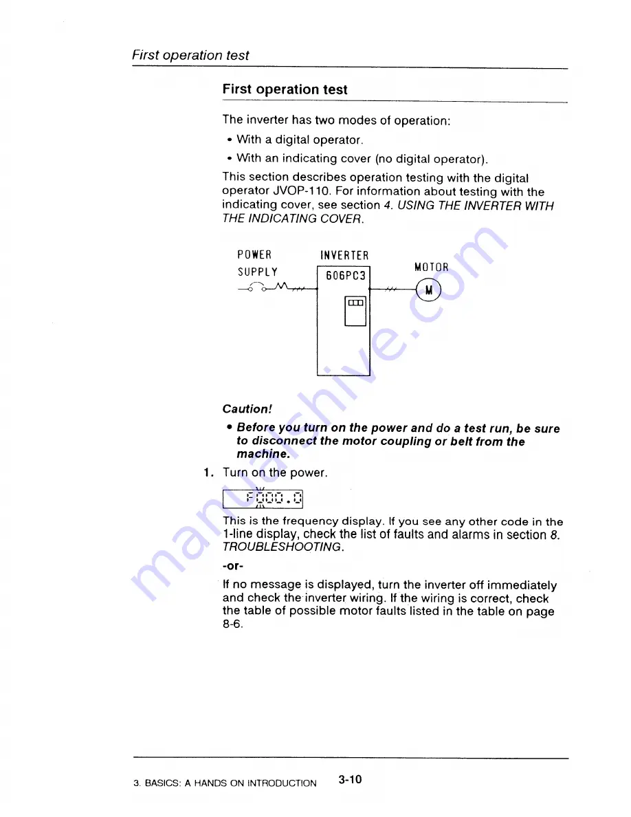 YASKAWA Varispeed 606PC3 Instruction Manual Download Page 71