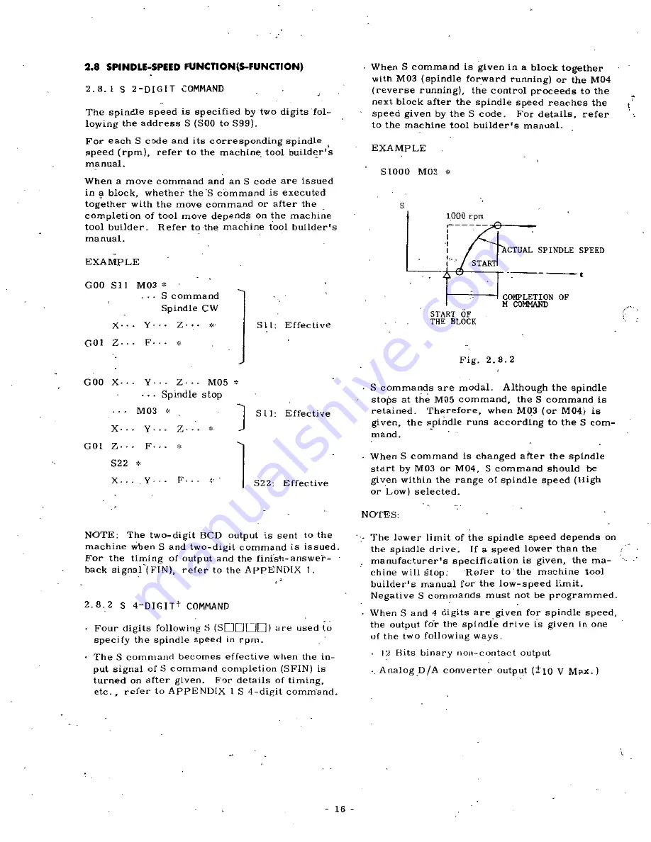 YASKAWA YASNAC 3000G Operator'S Manual Download Page 23