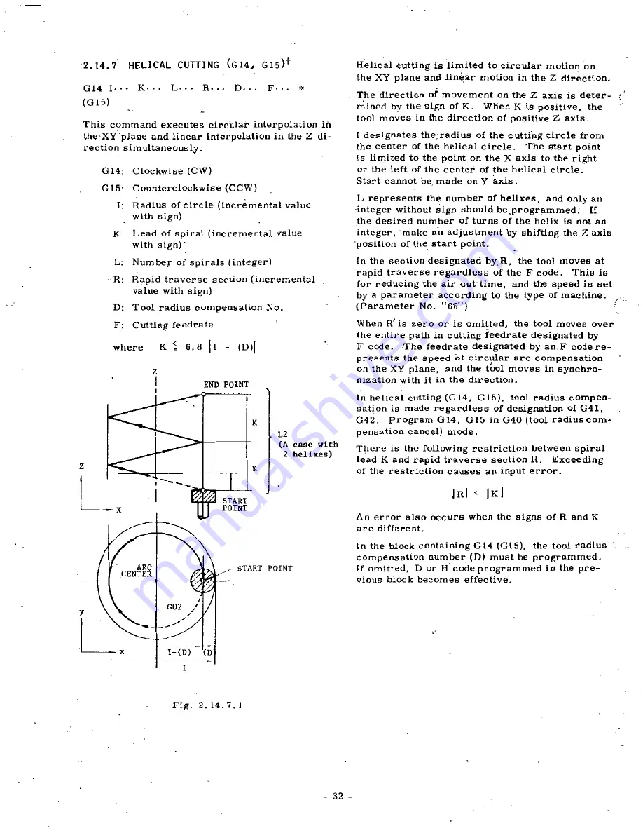 YASKAWA YASNAC 3000G Скачать руководство пользователя страница 39