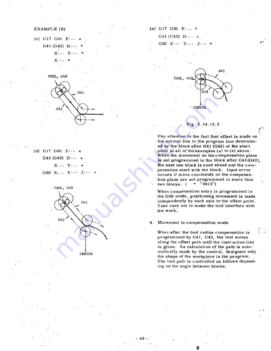 YASKAWA YASNAC 3000G Operator'S Manual Download Page 47