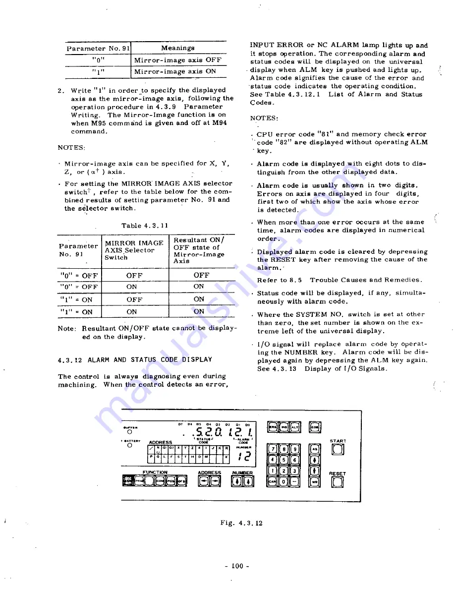 YASKAWA YASNAC 3000G Скачать руководство пользователя страница 107