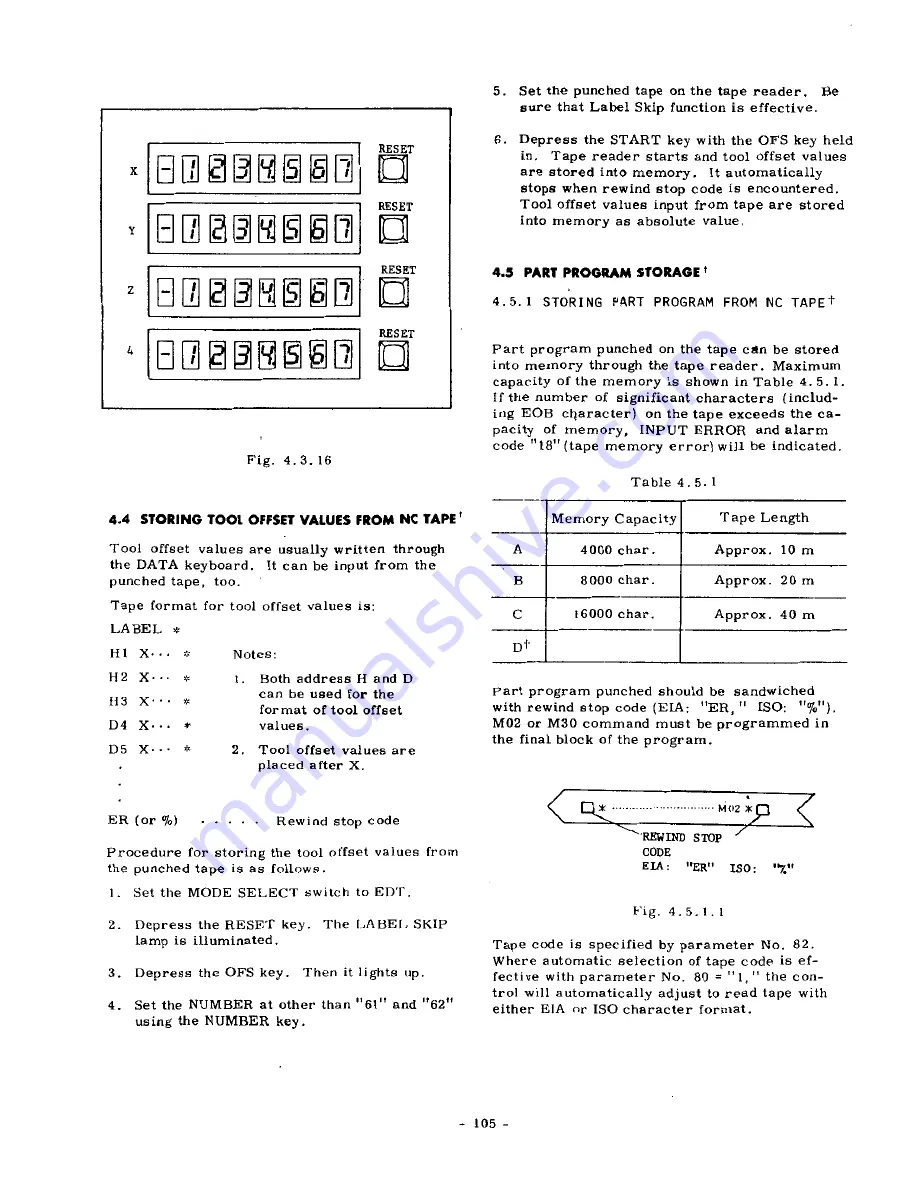 YASKAWA YASNAC 3000G Operator'S Manual Download Page 112