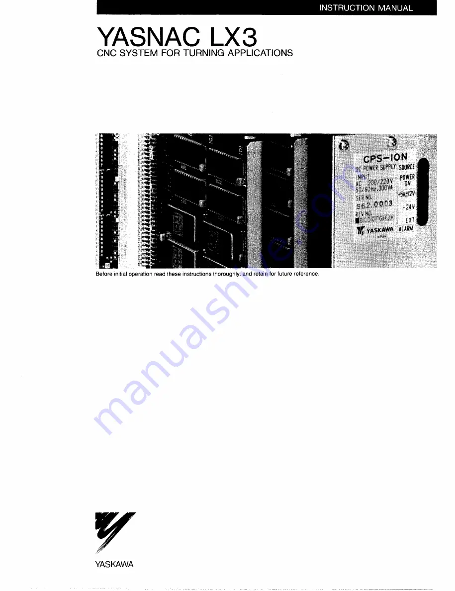 YASKAWA yasnac lx3 Instruction Manual Download Page 1