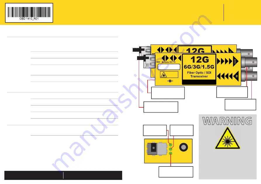 Yellobrik OBD 1410 Quick Reference Download Page 1