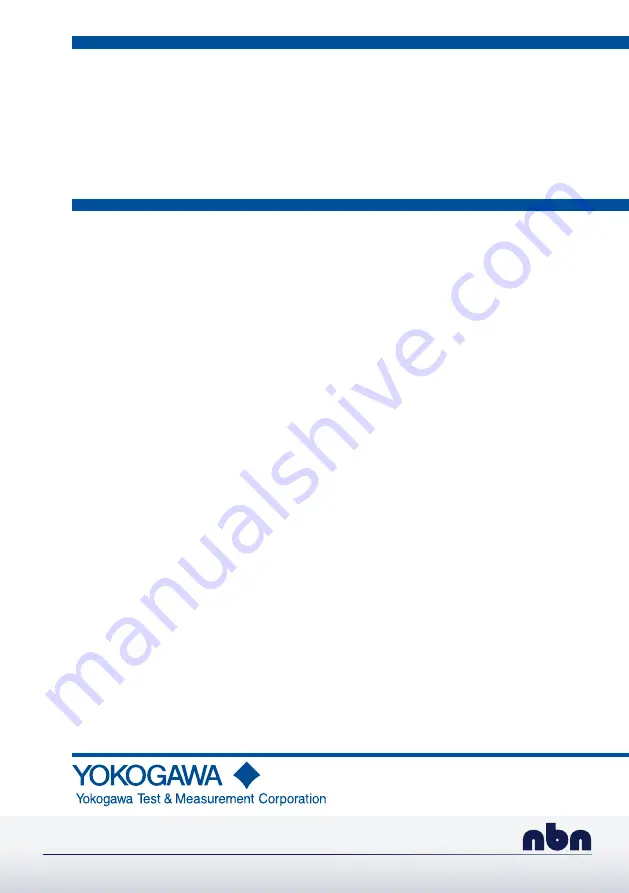 YOKOGAWA 701925 PBDH0500 User Manual Download Page 1