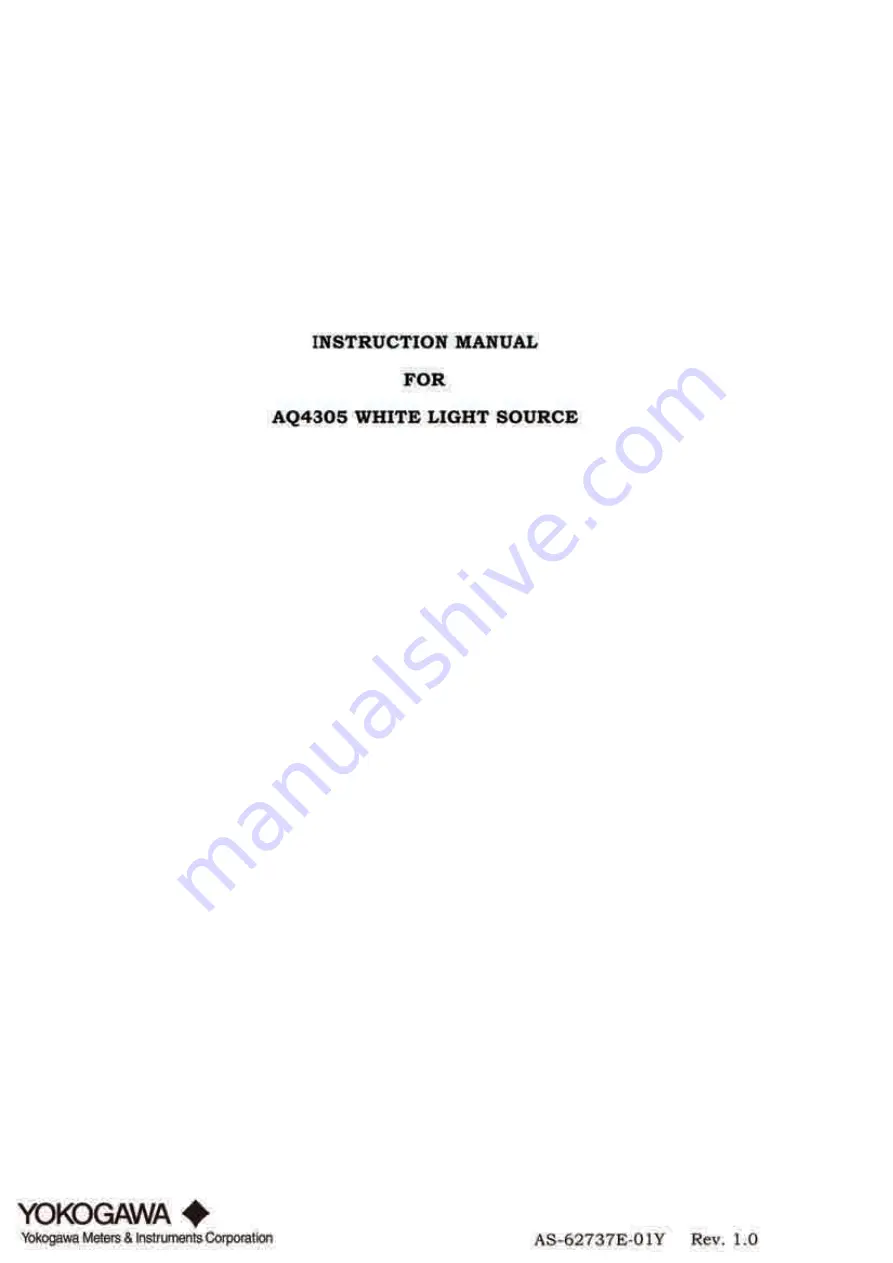 YOKOGAWA AQ4305 Instruction Manual Download Page 1