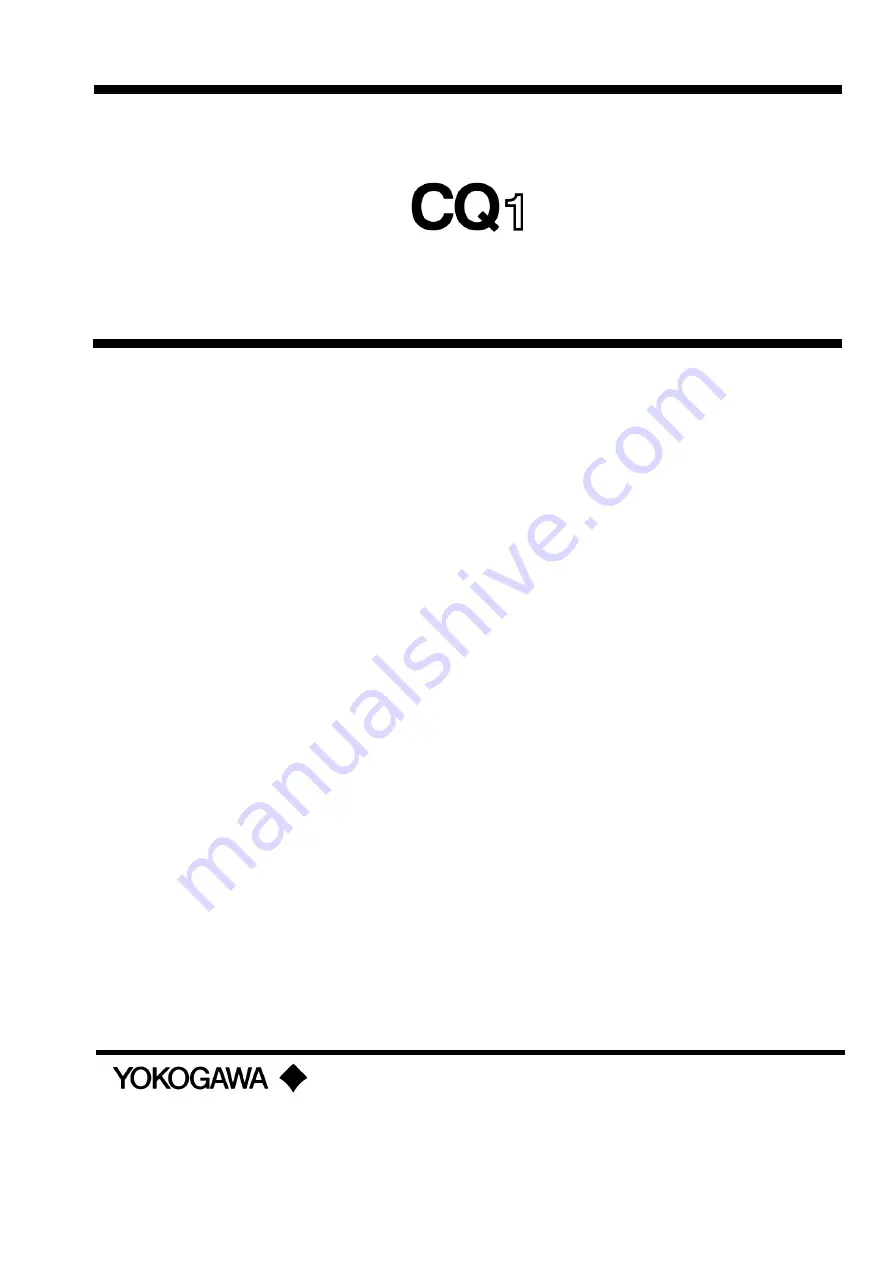 YOKOGAWA CQ1 User Manual Download Page 1