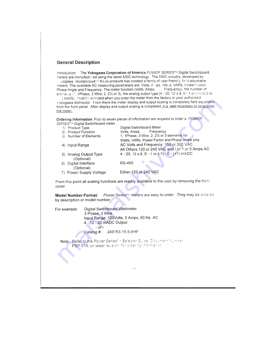 YOKOGAWA Power Series Plus Скачать руководство пользователя страница 4