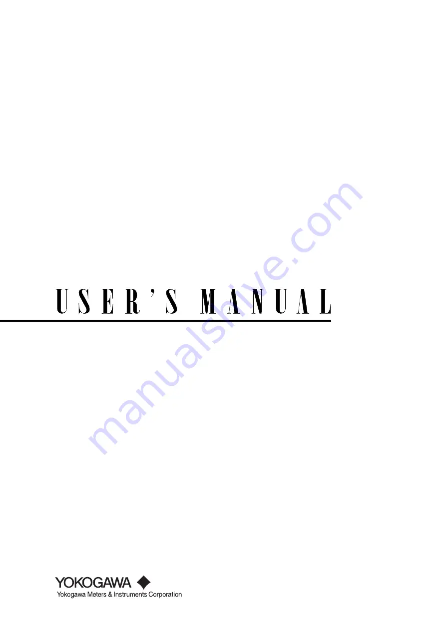 YOKOGAWA wt3000 User Manual Download Page 1