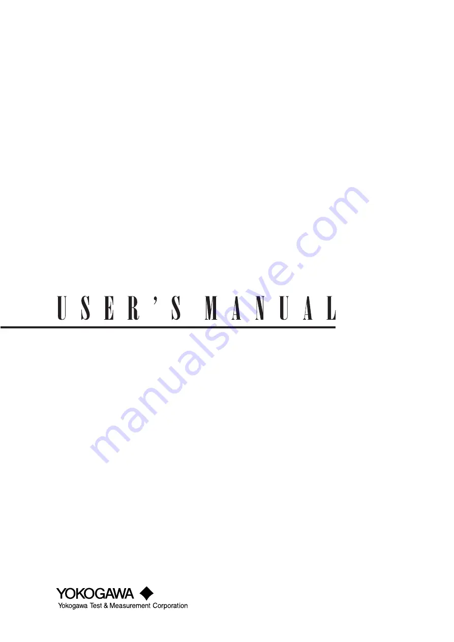 YOKOGAWA WT3000E User Manual Download Page 1