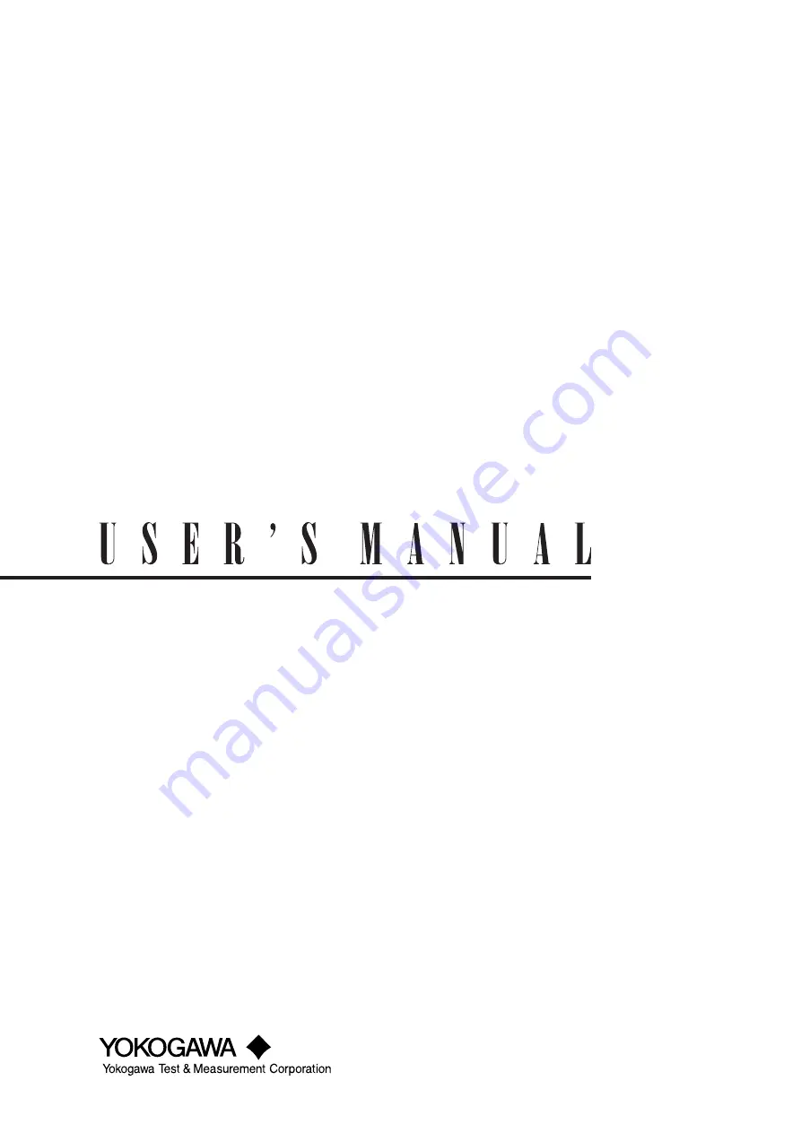 YOKOGAWA WT3001E User Manual Download Page 1