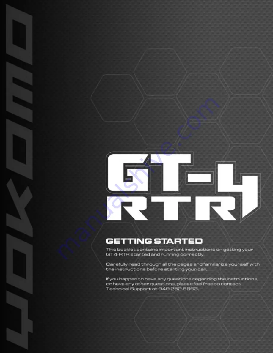 Yokomo GT-4 RTR Getting Started Download Page 1