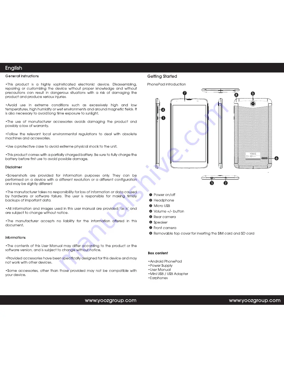 YOOZ PhonePad 702 Start Manual Download Page 8