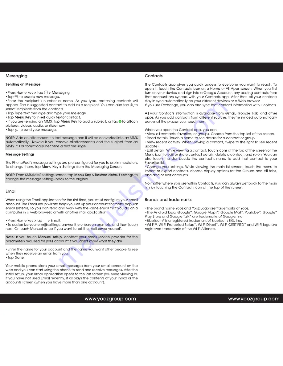 YOOZ PhonePad 702 Start Manual Download Page 12