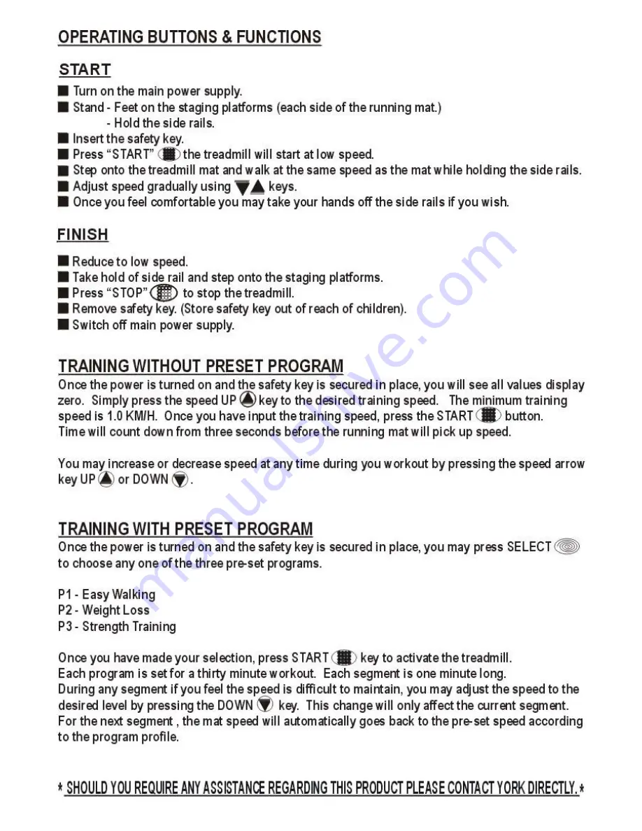 York Fitness YORK PACER 3700 Instruction Manual Download Page 16