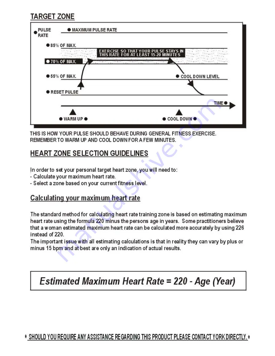 York Fitness YORK PACER 3700 Instruction Manual Download Page 20