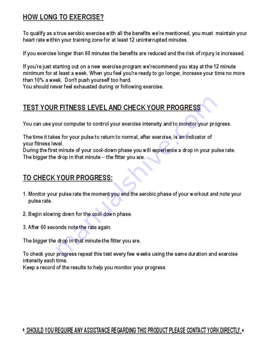 York Fitness YORK PACER 3700 Instruction Manual Download Page 23