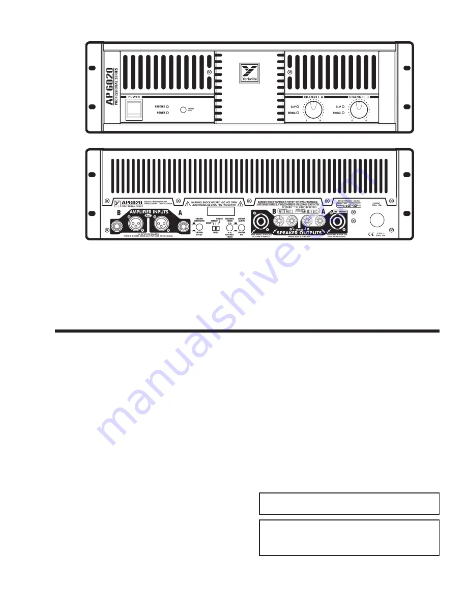 YORKVILLE AP6020 Owner'S Manual Download Page 7