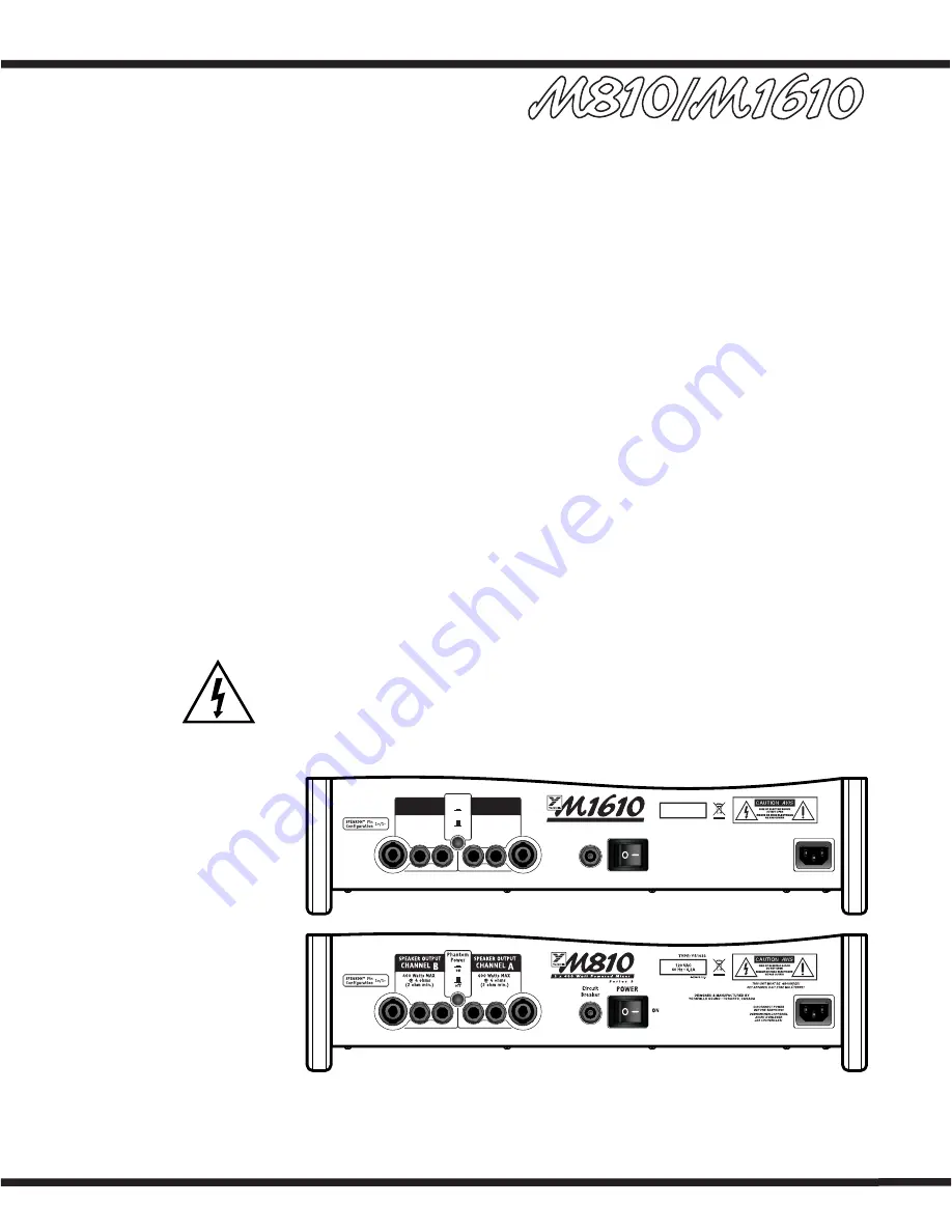 YORKVILLE M1610 Owner'S Manual Download Page 19