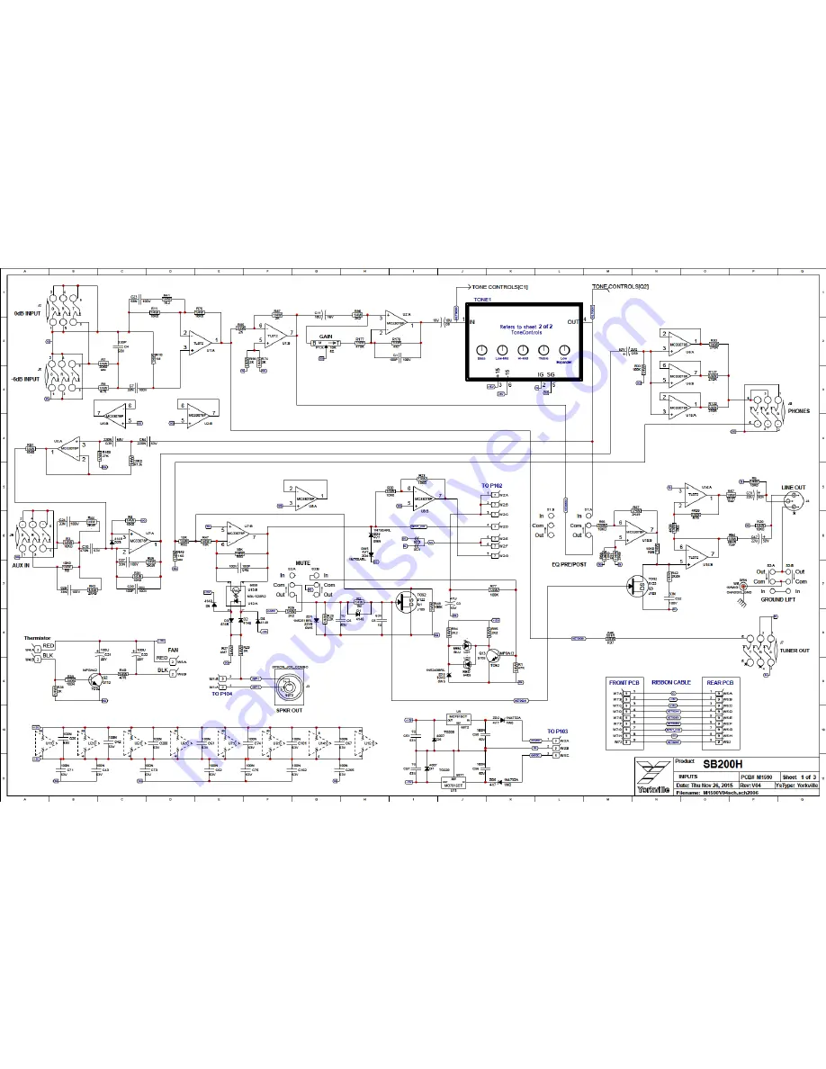 YORKVILLE Traynor SB106 Service Manual Download Page 20