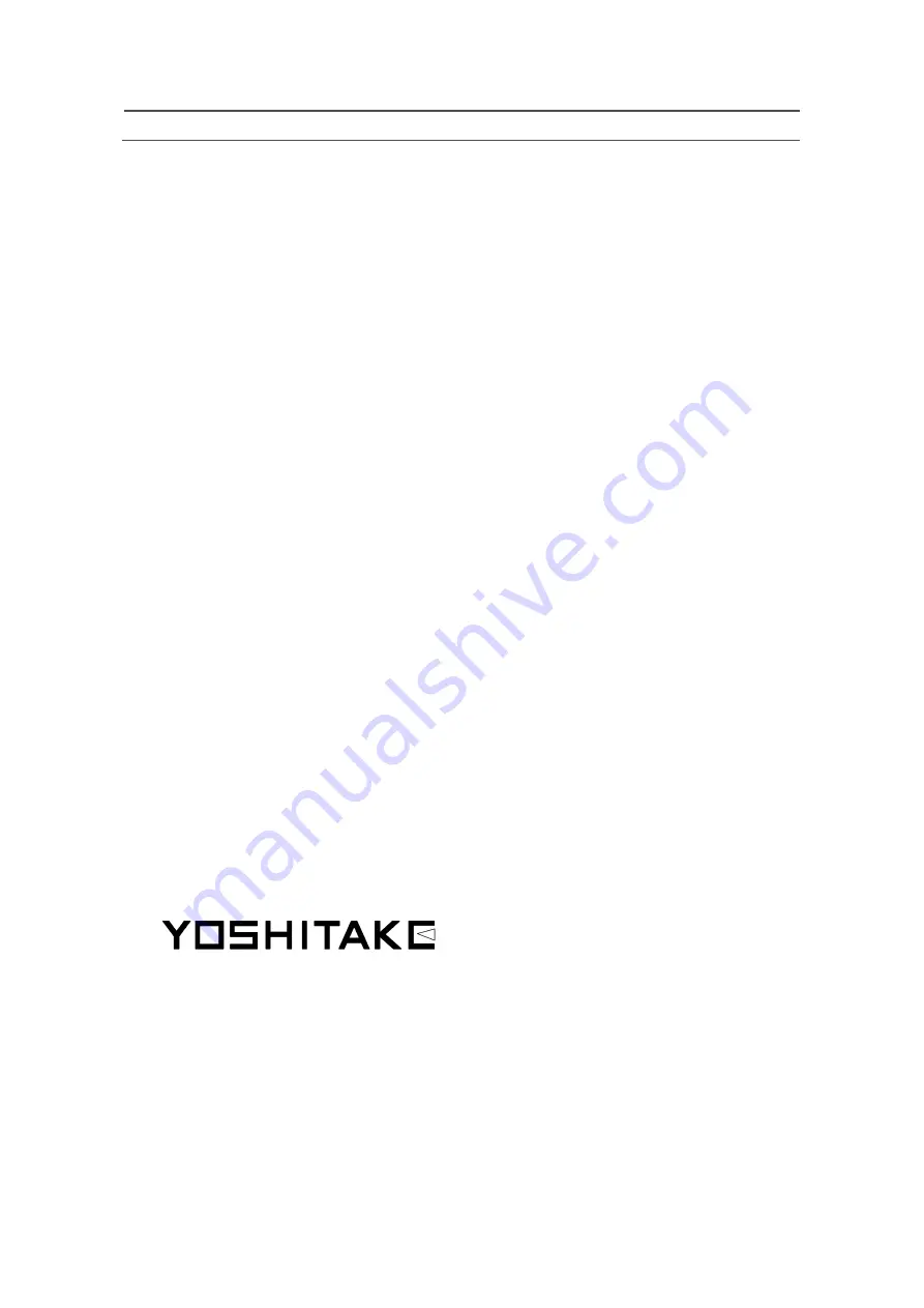 Yoshitake DP-100 Series Product Manual Download Page 22