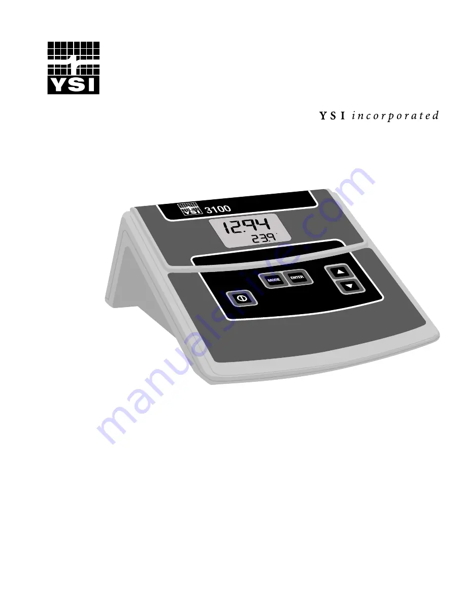 YSI 3100 Operation Manual Download Page 1