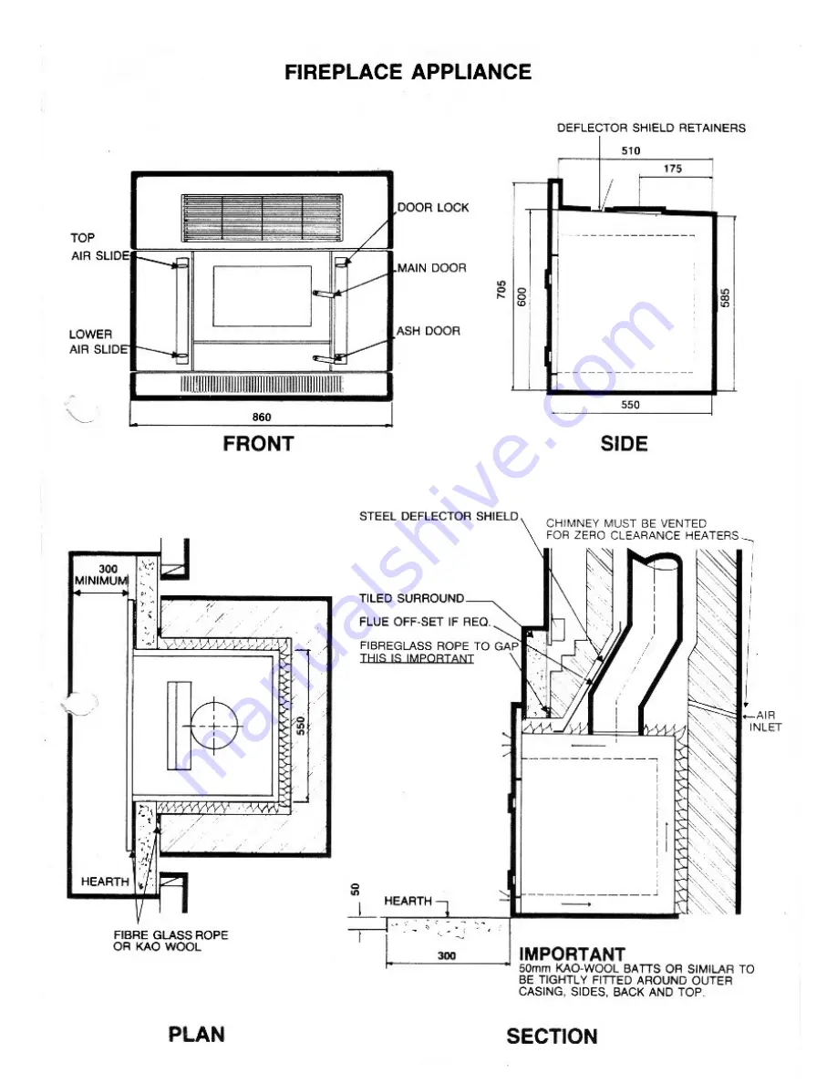 Yunca Gas MULTI FUEL ZERO CLEARANCE INBUILT Скачать руководство пользователя страница 2