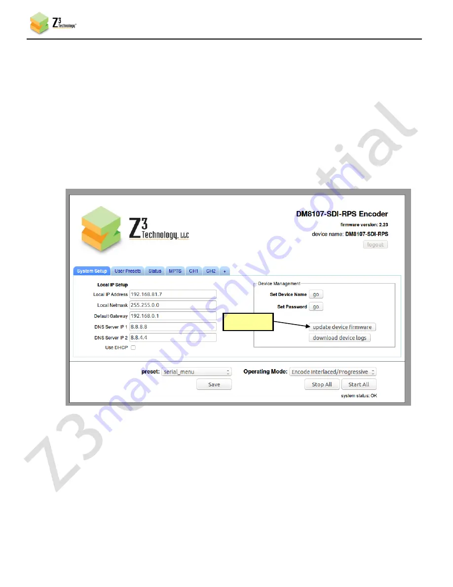 Z3 Technology Z3-DM8107-SDI-RPS User Instructions Download Page 53