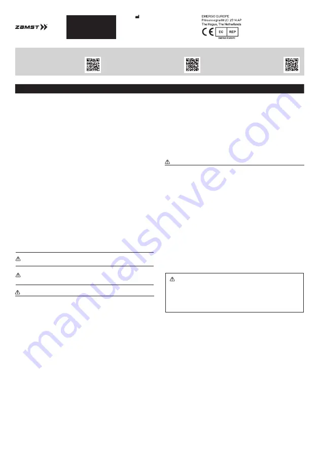 ZAMST IW-1 Instructions For Use Manual Download Page 1