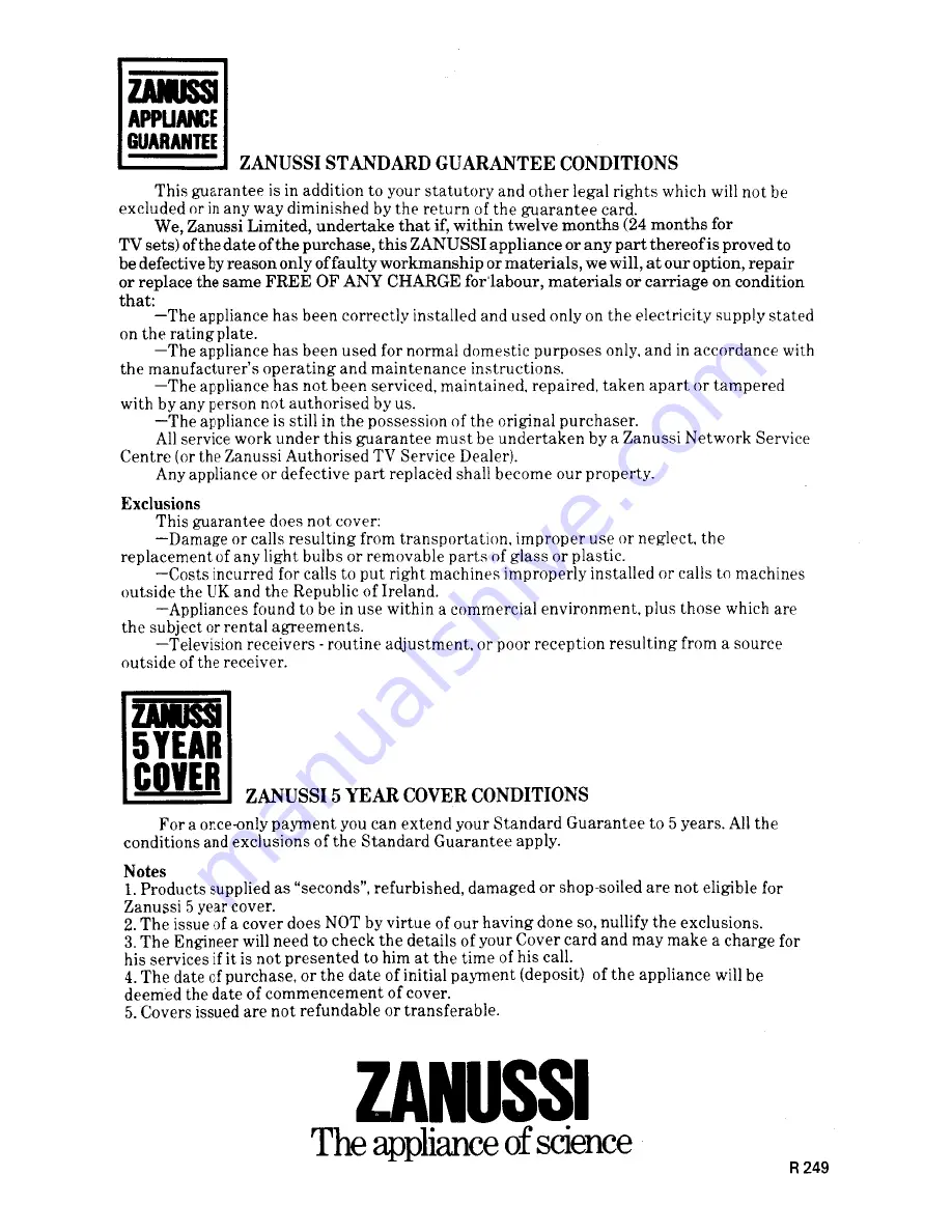 Zanussi 12R-Z21 Instructions For The Use And Care Download Page 8