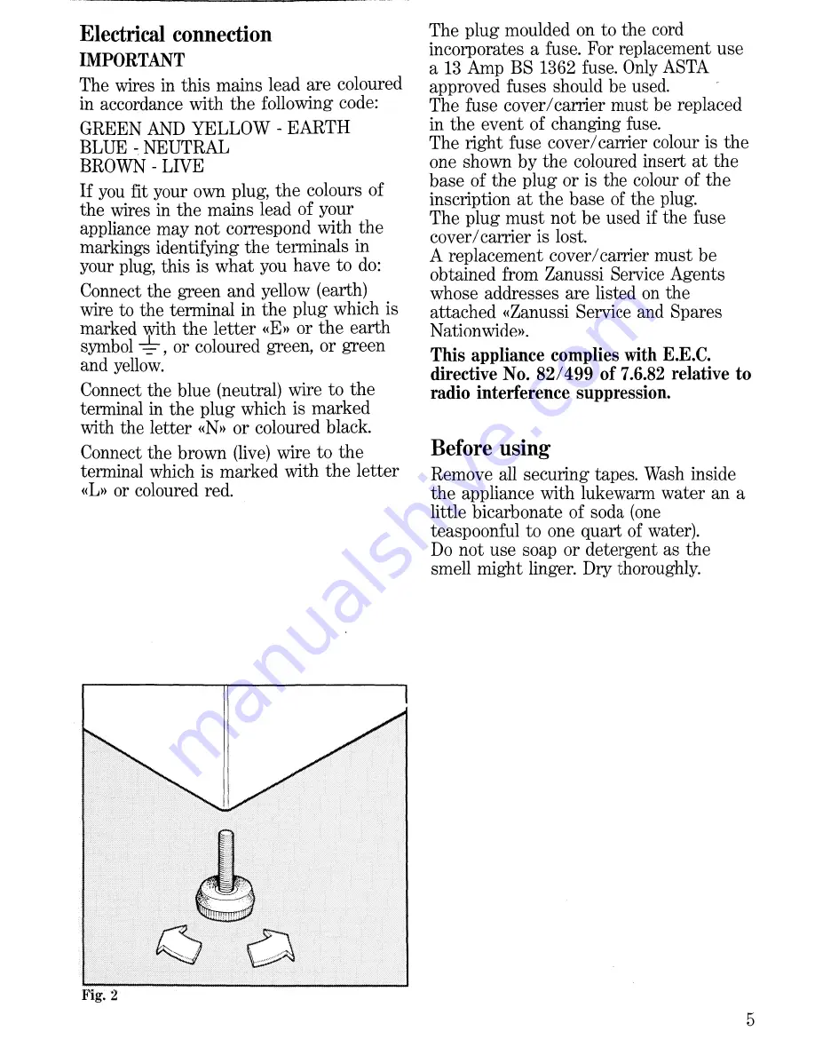 Zanussi 3W - ZR60/3B Instructions For Use And Care Manual Download Page 5