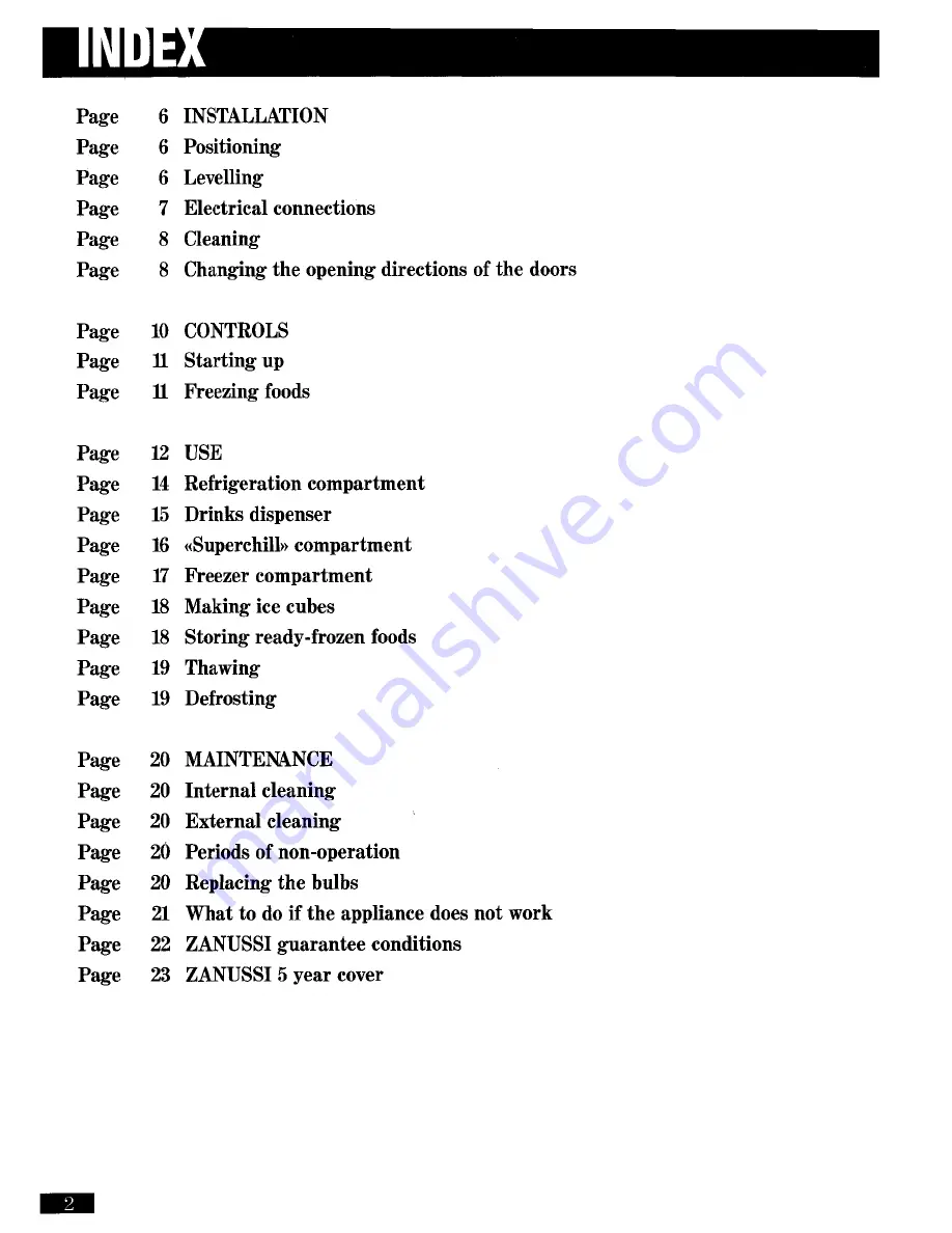 Zanussi DF 102/3T Instruction Booklet Download Page 2