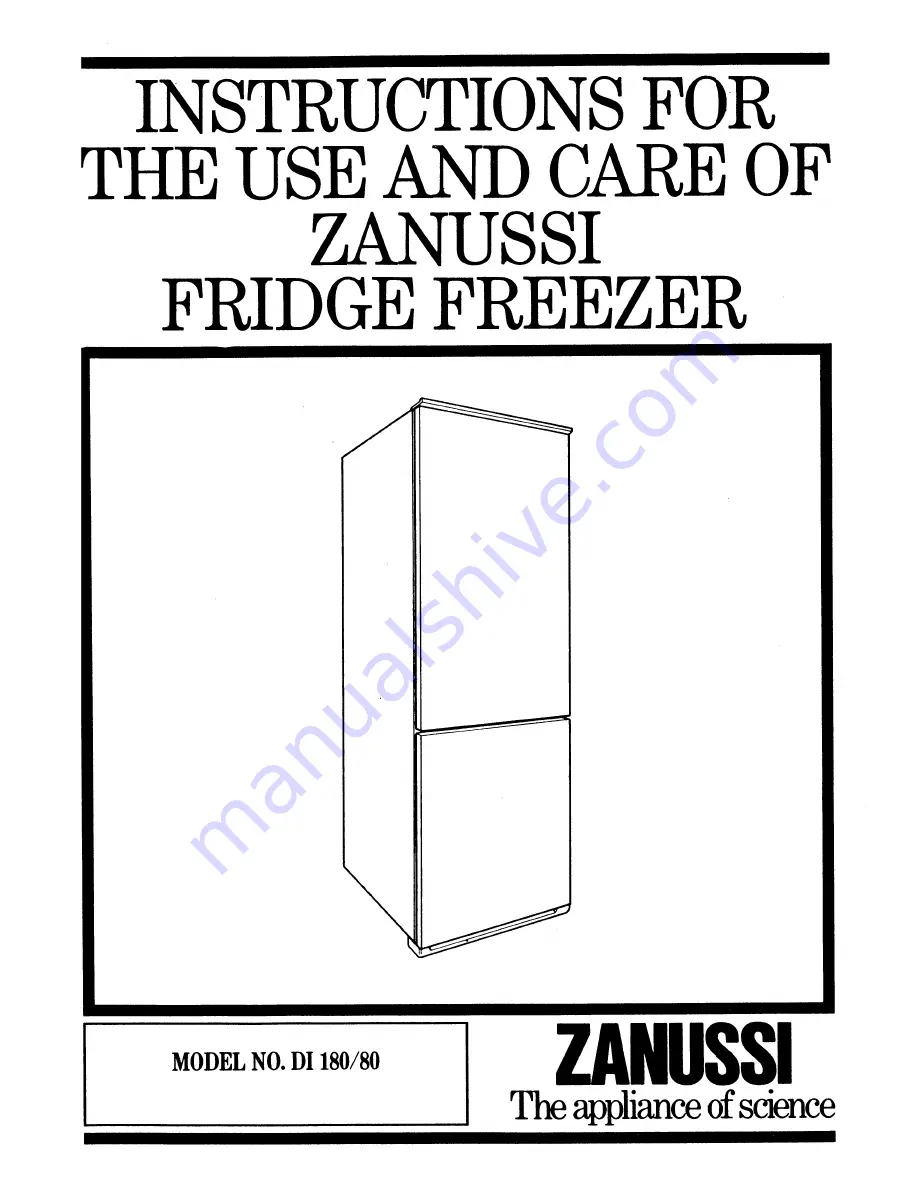 Zanussi DI 180/80 Use And Care Manual Download Page 1