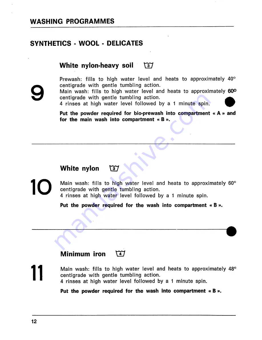 Zanussi DL6 HC Use And Care Manual Download Page 12