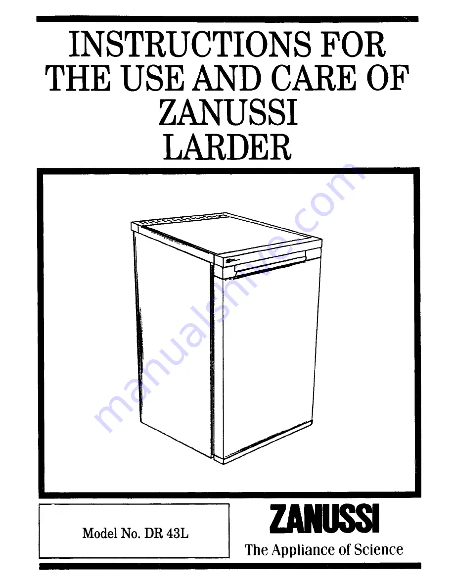 Zanussi DR 43L Instructions For The Use And Care Download Page 1