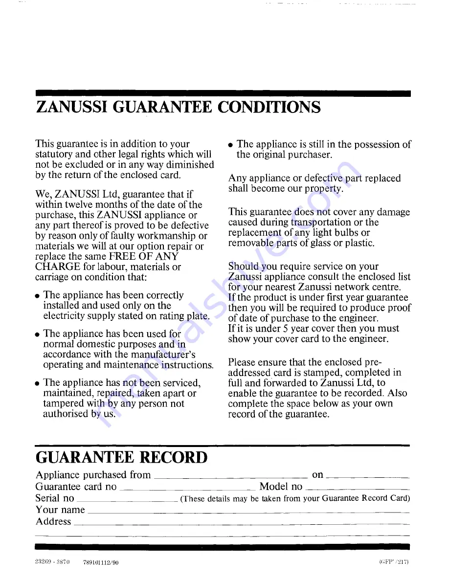 Zanussi DR 56/L Instructions For The Use And Care Download Page 12