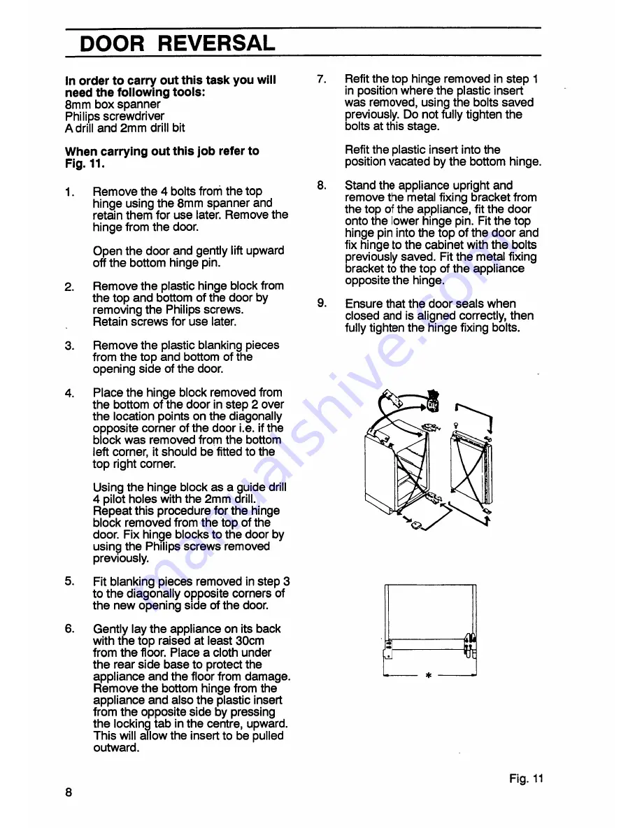 Zanussi DVi 35 Instructions For Use And Care Manual Download Page 10