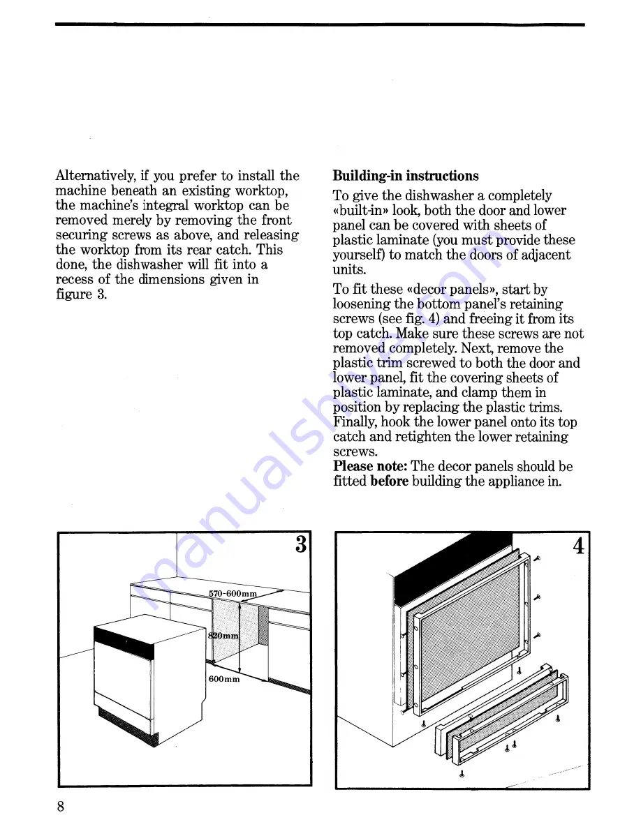 Zanussi EDW 407-2 Instructions For Use And Care Manual Download Page 8