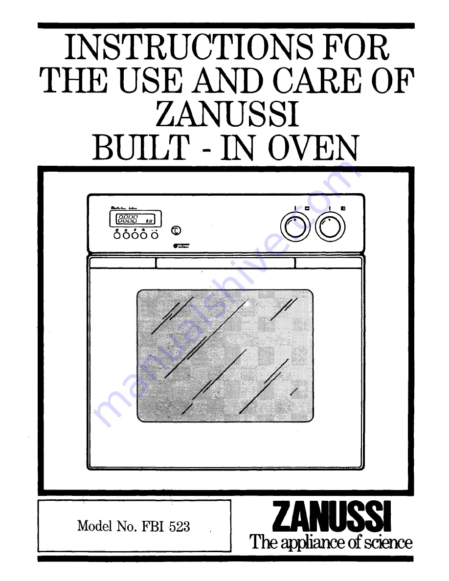 Zanussi FBI 523 A Скачать руководство пользователя страница 1