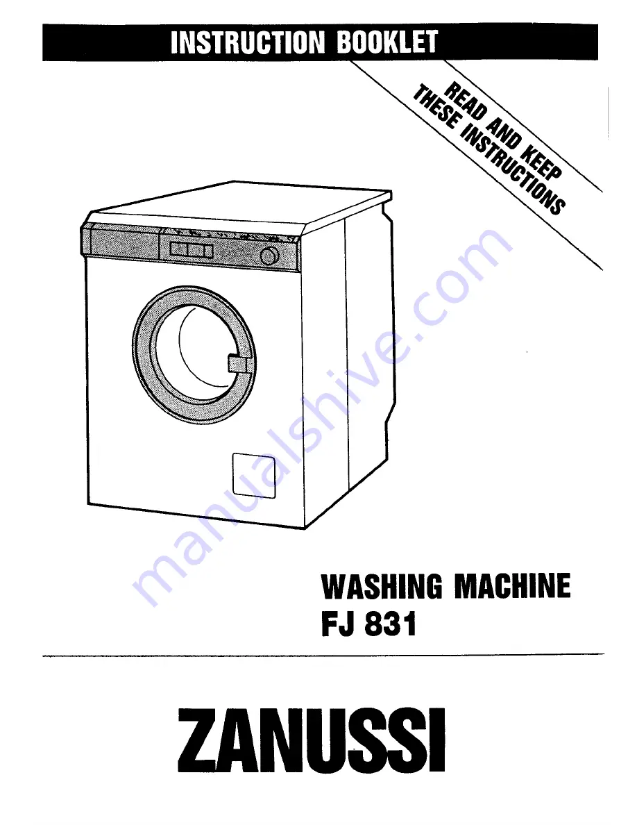 Zanussi FJ 831 Instruction Booklet Download Page 1